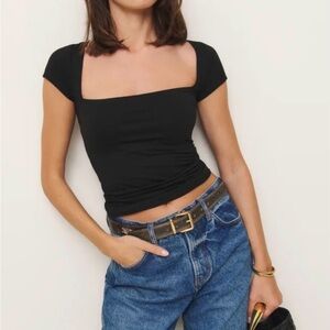 Reformation Bardot Top, size M, black
